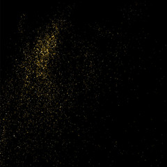 Fototapeta na wymiar Gold glitter texture on a black background. Golden explosion of confetti. Golden grainy abstract texture on a black background. Design element. Vector illustration,eps 10.