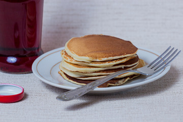 Stack of Pancakes, Breakfast on table