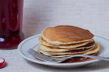 Stack of Pancakes, Breakfast on table