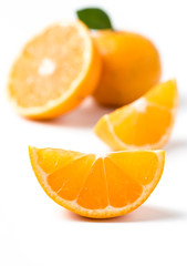 slice orange fruit isolated