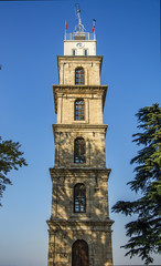 Fototapeta na wymiar Tophane history clock tower (Bursa,Turkey)