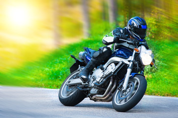 Obraz na płótnie Canvas Dynamic motorbike racing