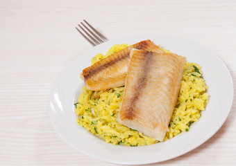 fish fillet with rice
