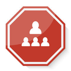 White Organization icon on red stop sign web app