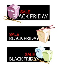 Food Boxs on Black Friday Sale Banner