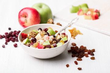 Cranberry raisins apple cereal