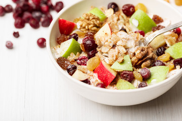 Cranberry raisins apple cereal
