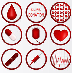 A set of vector medical icons