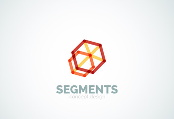 Fototapeta premium Vector outline minimal abstract geometric logo