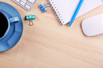 Modern workspace on the desk