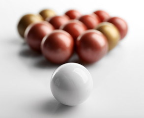 Balls isolated on white, individuality concept