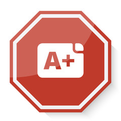 Fototapeta premium White Rating icon on red stop sign web app
