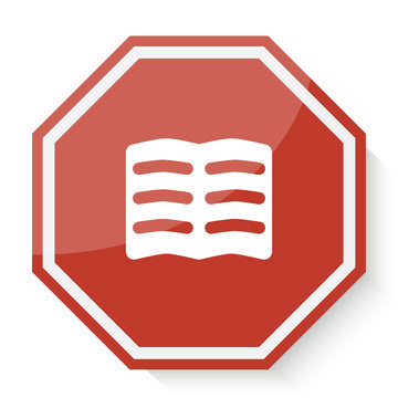 White Text icon on red stop sign web app