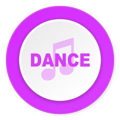 dance music violet pink circle 3d modern flat design icon on white background