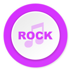 rock music violet pink circle 3d modern flat design icon on white background