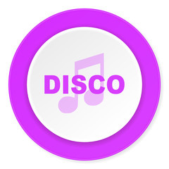 disco music violet pink circle 3d modern flat design icon on white background