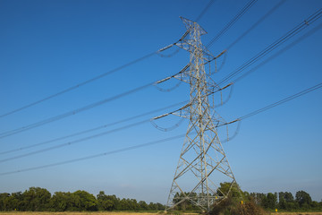 Silhouette electric pole