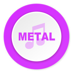 metal music violet pink circle 3d modern flat design icon on white background