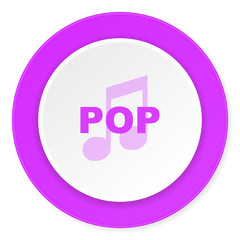 pop music violet pink circle 3d modern flat design icon on white background