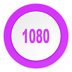 1080 violet pink circle 3d modern flat design icon on white background