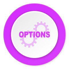 options violet pink circle 3d modern flat design icon on white background
