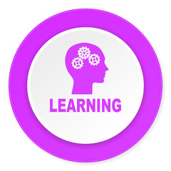 learning violet pink circle 3d modern flat design icon on white background