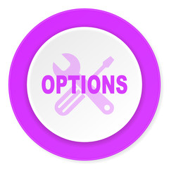 options violet pink circle 3d modern flat design icon on white background