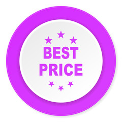 best price violet pink circle 3d modern flat design icon on white background