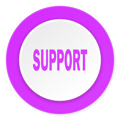 support violet pink circle 3d modern flat design icon on white background