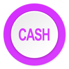 cash violet pink circle 3d modern flat design icon on white background
