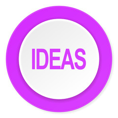 ideas violet pink circle 3d modern flat design icon on white background