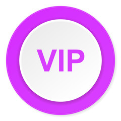 vip violet pink circle 3d modern flat design icon on white background