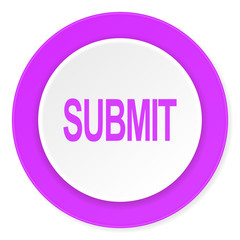 submit violet pink circle 3d modern flat design icon on white background