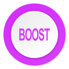 boost violet pink circle 3d modern flat design icon on white background