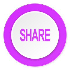 share violet pink circle 3d modern flat design icon on white background