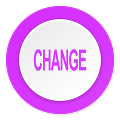 change violet pink circle 3d modern flat design icon on white background