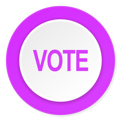 vote violet pink circle 3d modern flat design icon on white background