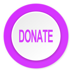 donate violet pink circle 3d modern flat design icon on white background