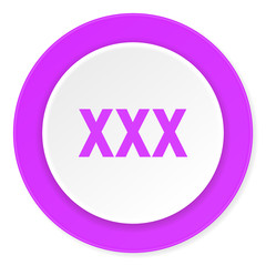 xxx violet pink circle 3d modern flat design icon on white background