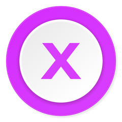 Fototapeta na wymiar cancel violet pink circle 3d modern flat design icon on white background