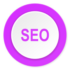 seo violet pink circle 3d modern flat design icon on white background