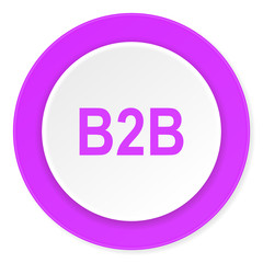 b2b violet pink circle 3d modern flat design icon on white background