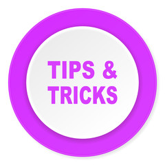 tips tricks violet pink circle 3d modern flat design icon on white background
