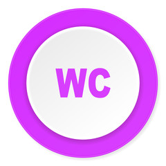 toilet violet pink circle 3d modern flat design icon on white background