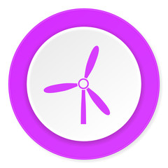 windmill violet pink circle 3d modern flat design icon on white background