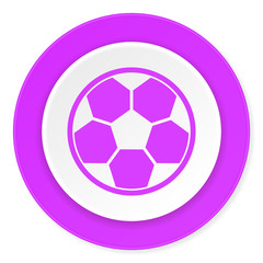 Obraz premium soccer violet pink circle 3d modern flat design icon on white background