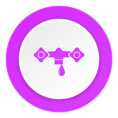 water violet pink circle 3d modern flat design icon on white background
