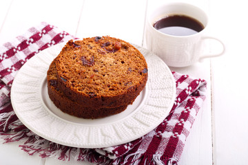 Slices of date and raisin roll