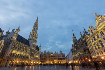 Image of Grand place (Grote Markt)  in Brussels,Belgium at dusk