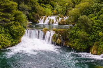 Fototapeta premium Waterfalls in Krka National Park, Croatia